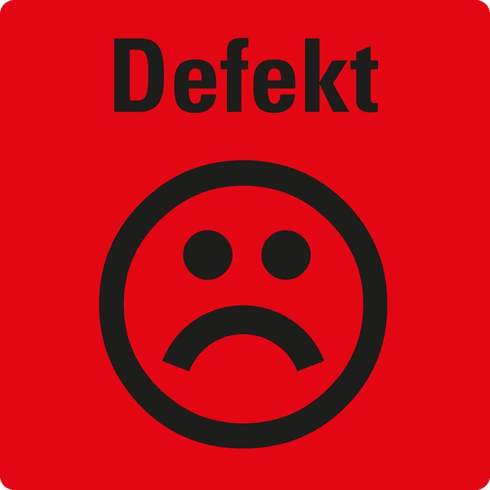 Organisationsetikett Defekt, rot, Haftpapier, ablösbar, 17x17mm,500/Rolle