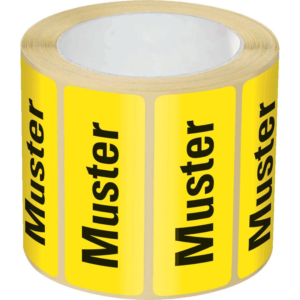 Organisationsetikett Muster!, gelb, Haftpapier, ablösbar, 50x20mm, 500/Rolle