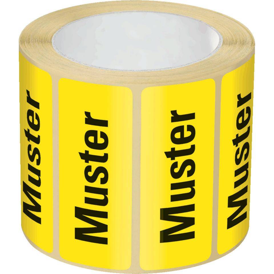 Organisationsetikett Muster!, gelb, Haftpapier, ablösbar, 50x20mm, 500/Rolle