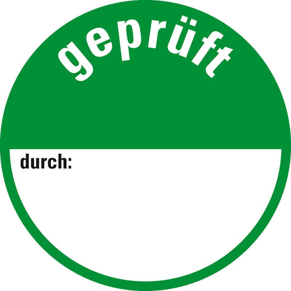 Klebepunkte für Qualitätskontrolle geprüft, Folie, selbstklebend, Ø 30mm, 18/Bogen