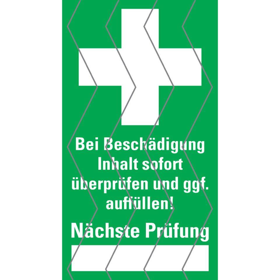 Sicherheitssiegel Erste Hilfe, Sicherheitsfolie, selbstklebend, 25x45mm, 12/Bogen