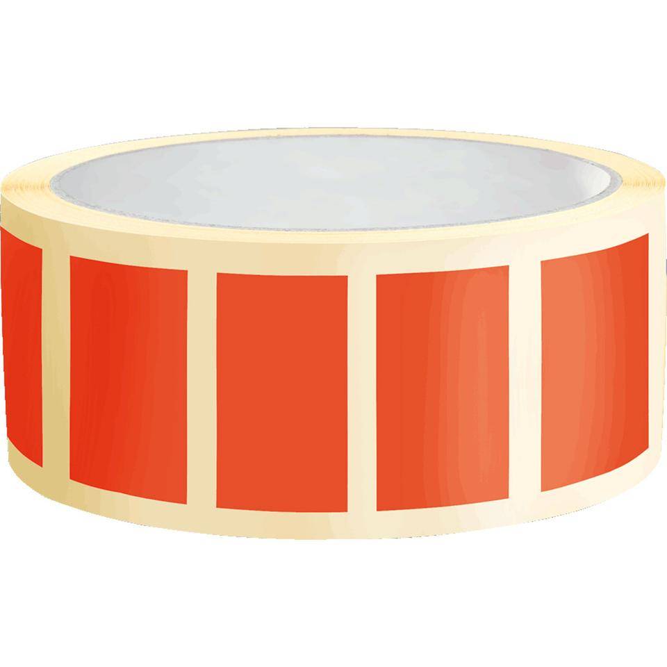 Organisationsetikett, beschriftbar, rot, Haftpapier, ablösbar, 50x25mm, 500/Rolle