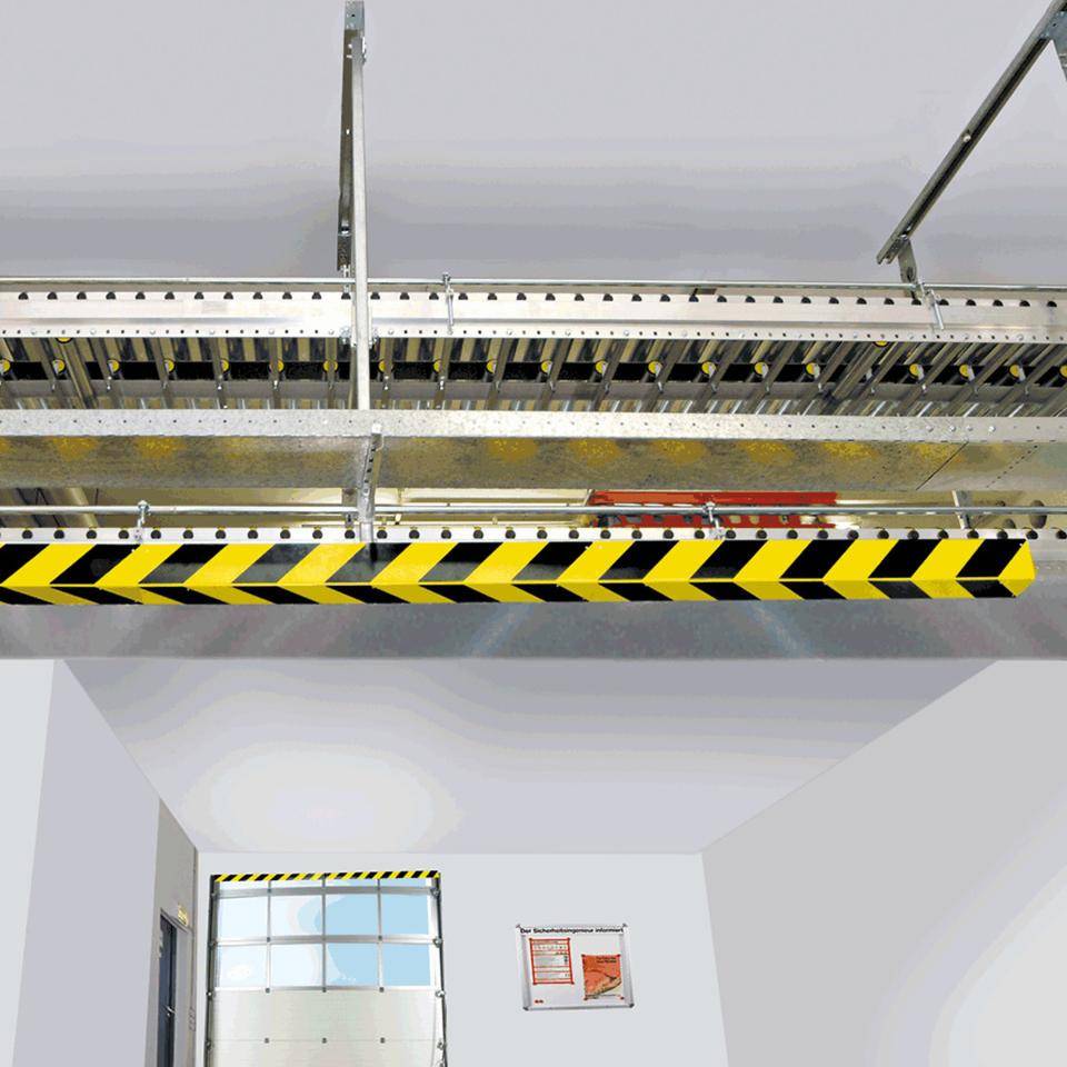 Winkelmarkierung, reflektierend, gelb/schwarz, Aluminium, 100x990mm, ASR A1.3
