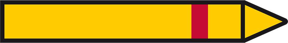 Rohrleitungspfeil Kältemittel, nicht brennbar, 1 Stufe rot, 174x26mm, 30/Heft