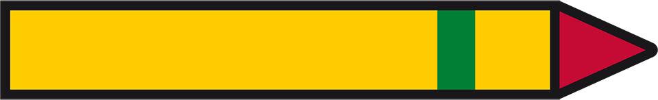 Rohrleitungspfeil Kältemittel, brennbar, 1 Stufe grün, 174x26mm, 30/Heft