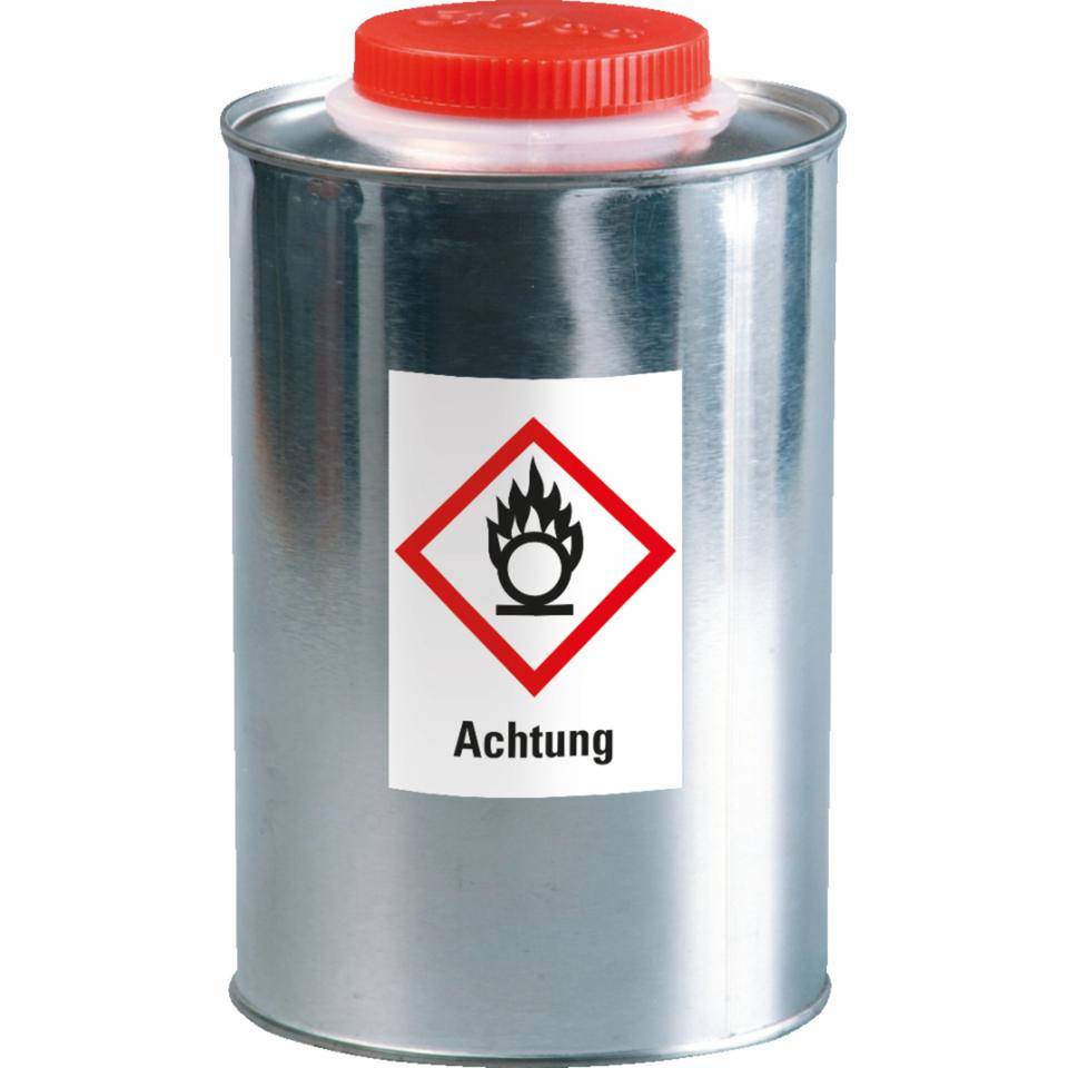 Gefahrensymbol Flamme über Kreis GHS 03, Achtung, Haftpapier, 37x52mm, 1000/Rolle, GHS-Verordnung