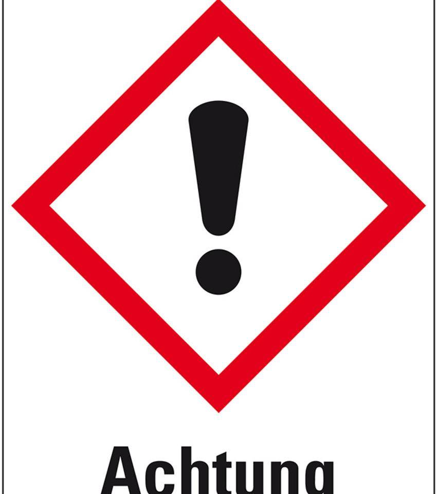 Gefahrensymbol Ausrufezeichen GHS 07, Achtung, Folie, 52x74mm, GHS-Verordnung