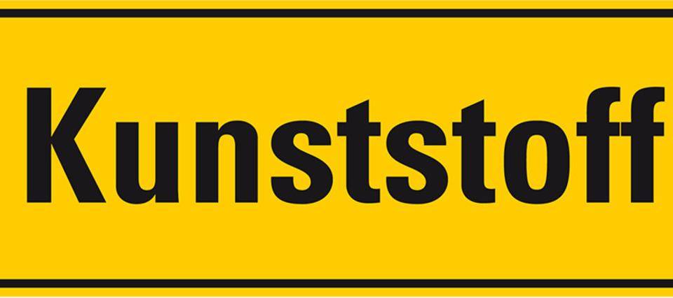 Hinweisschild Kunststoff, gelb/schwarz, Folie, selbstklebend, 297x105mm