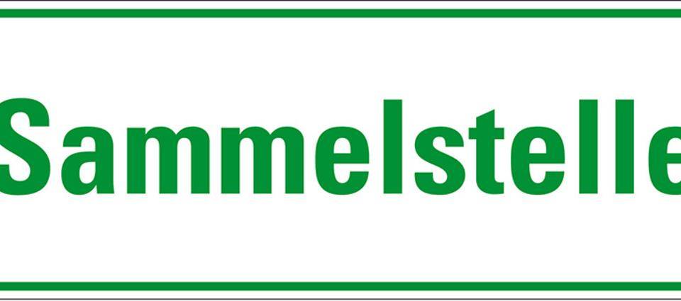 Abfallkennzeichen Sammelstelle, Kunststoff, 297x105mm