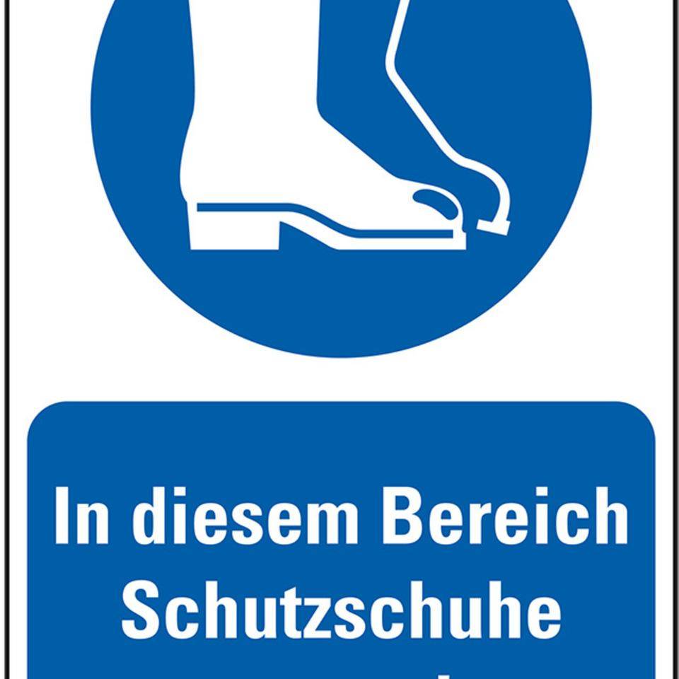 Gebots-Kombischild In diesem Bereich Schutzschuhe tragen!, Kunststoff, 200x300mm