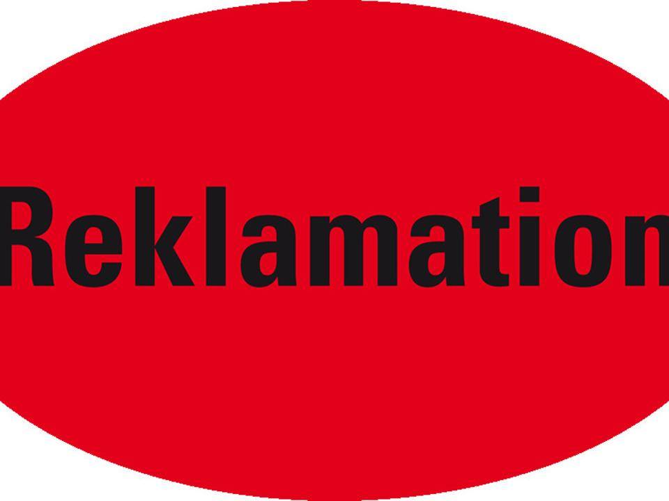 Organisationsetikett Reklamation, oval, rot, Haftpapier, ablösbar, 90x53mm, 500/Rolle