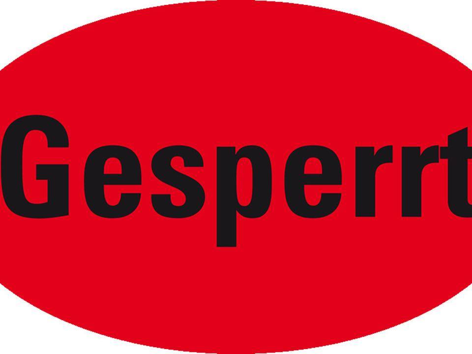 Organisationsetikett Gesperrt, oval rot, Haftpapier, ablösbar, 90x53mm, 500/Rolle