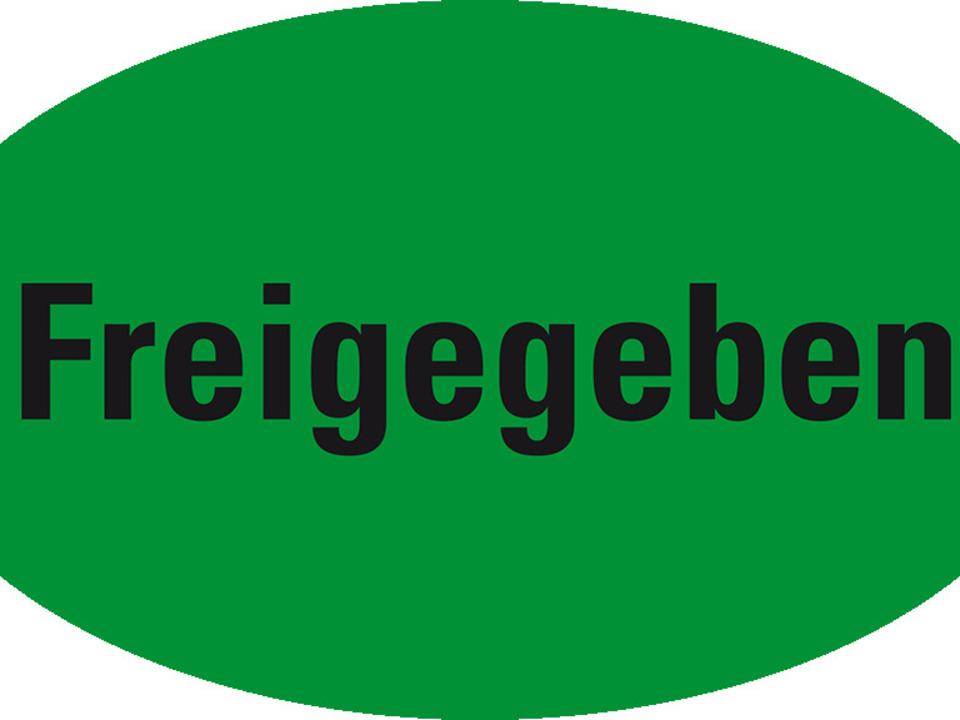 Organisationsetikett Freigegeben, oval, grün, Haftpapier, ablösbar, 90x53mm, 500/Rolle