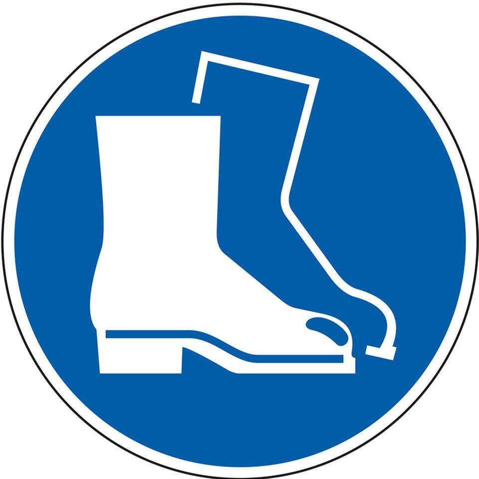 Gebotsschild Fußschutz benutzen, Kunststoff, Ø 300mm, ASR A1.3, DIN EN ISO 7010 M008