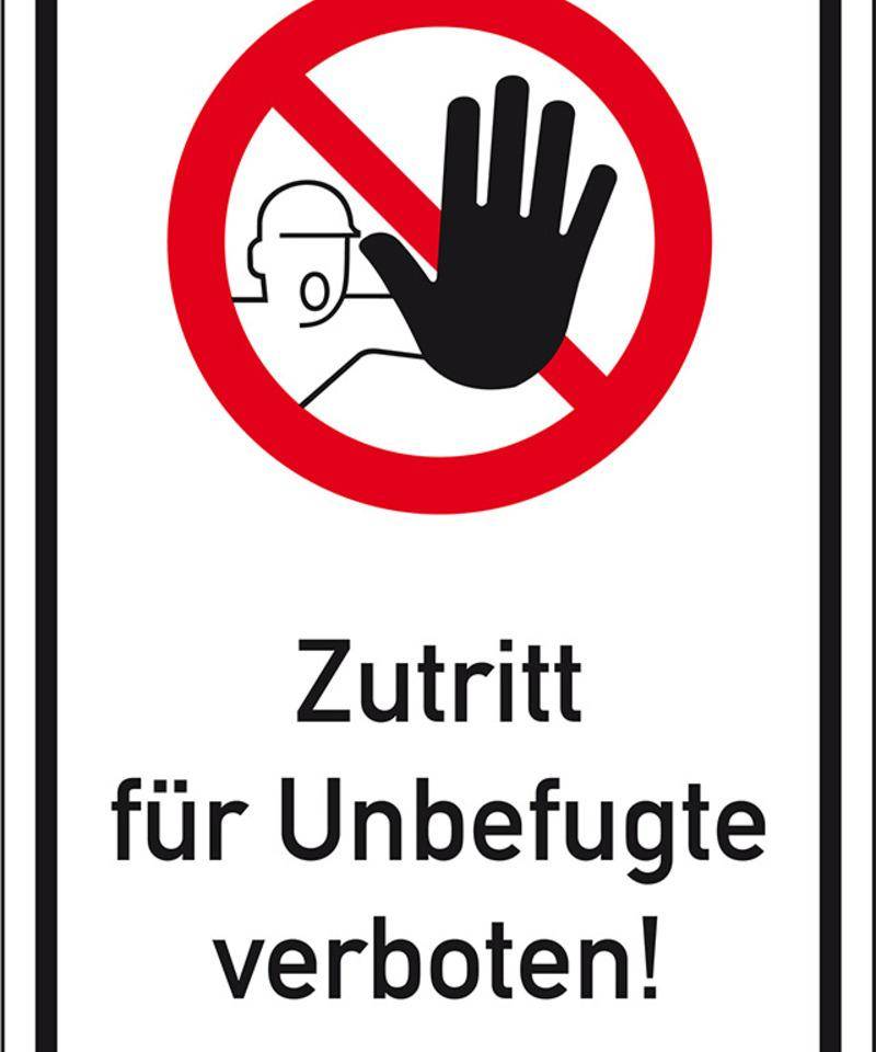 Kombischild Zutritt für Unbefugte verboten, Aluminium, 400x600mm