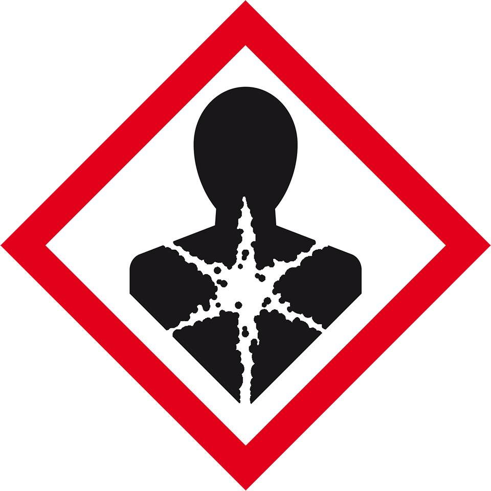 Gefahrensymbol Gesundheitsgefahr GHS 08, Folie, selbstklebend, 26x26mm, 500/Rolle, GHS-Verordnung