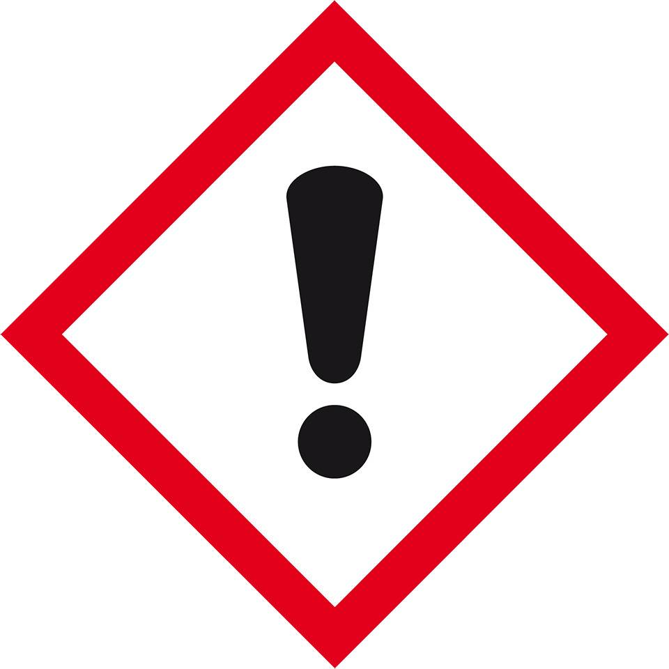 Gefahrensymbol Ausrufezeichen GHS 07, Folie, selbstklebend, 52x52mm, 500/Rolle, GHS-Verordnung