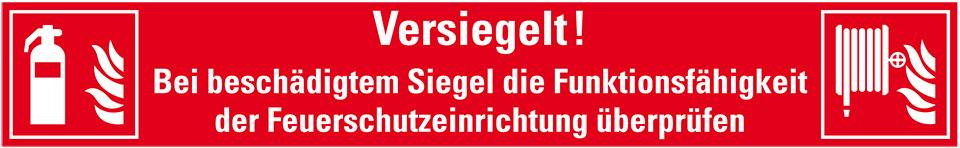 Sicherheitssiegel Feuerschutzein., Haftpapier, permanent, 100x15mm, 8/Bogen, ASR A1.3