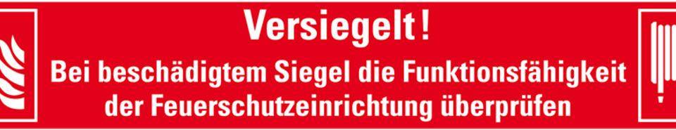 Sicherheitssiegel Feuerschutzein., Haftpapier, permanent, 100x15mm, 8/Bogen, ASR A1.3