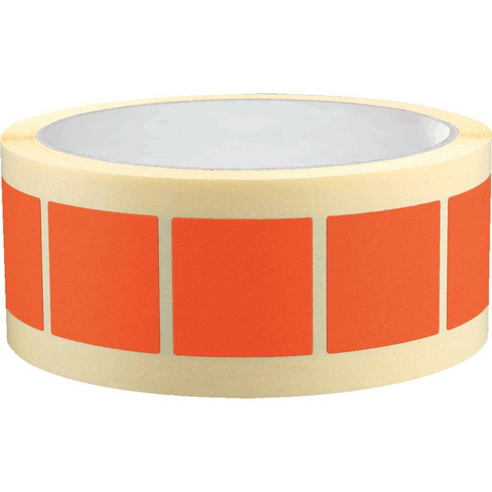 Organisationsetikett, beschriftbar, rot, Haftpapier, ablösbar, 25x25mm, 500/Rolle