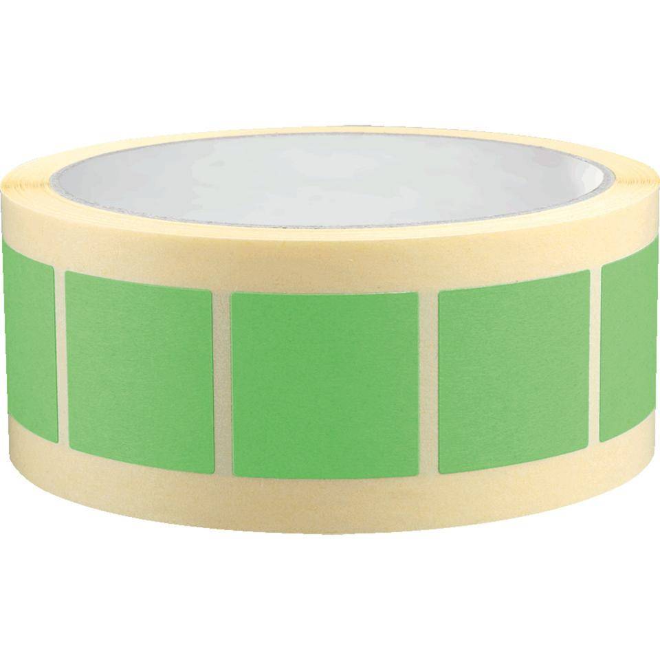 Organisationsetikett, beschriftbar, grün, Haftpapier, ablösbar, 25x25mm, 500/Rolle