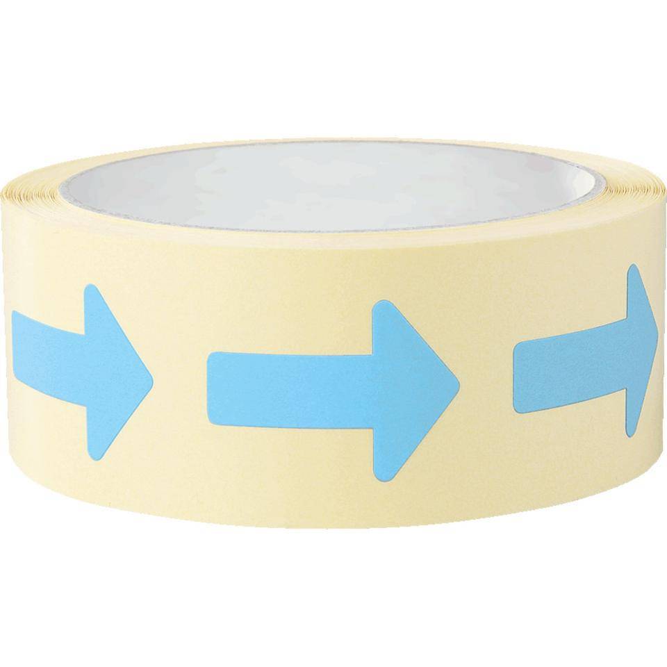 Etikett Pfeil, beschriftbar, hellblau, Haftpapier, ablösbar, 35x25mm, 500/Rolle