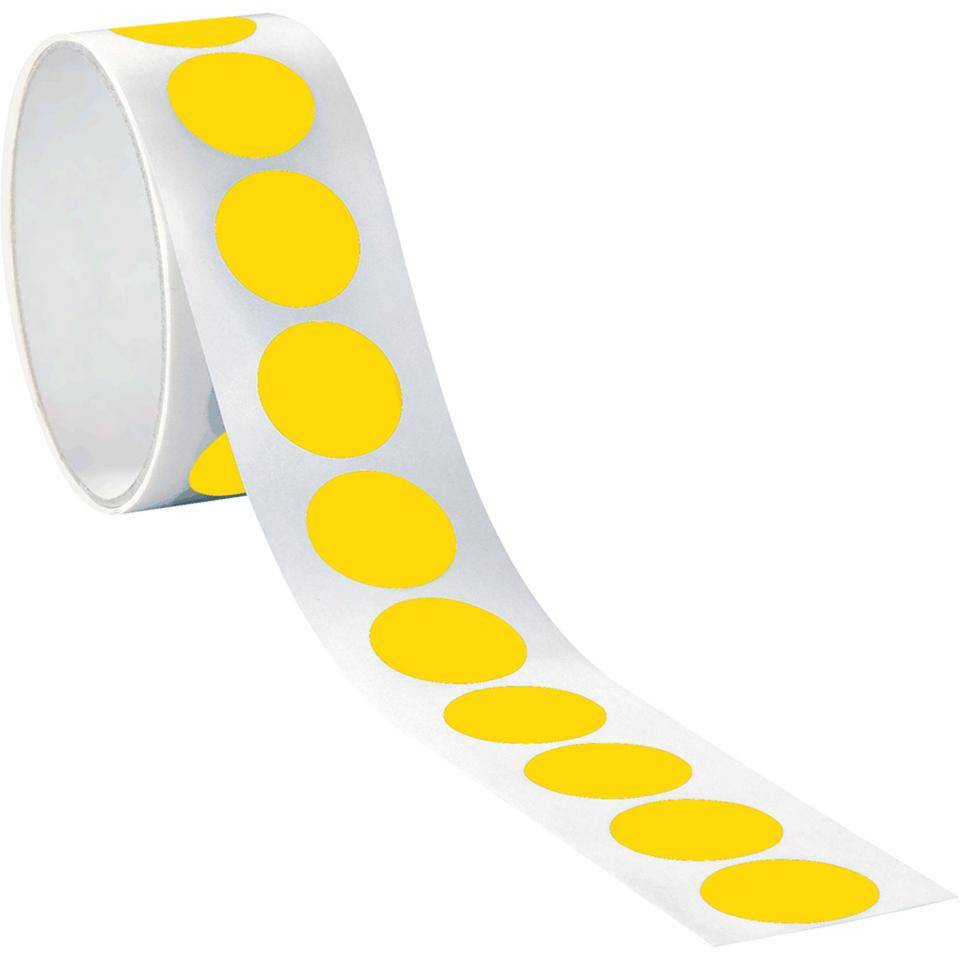 Markierungspunkt, blanko, gelb, Folie, selbstklebend, Ø 37mm, 100/Rolle