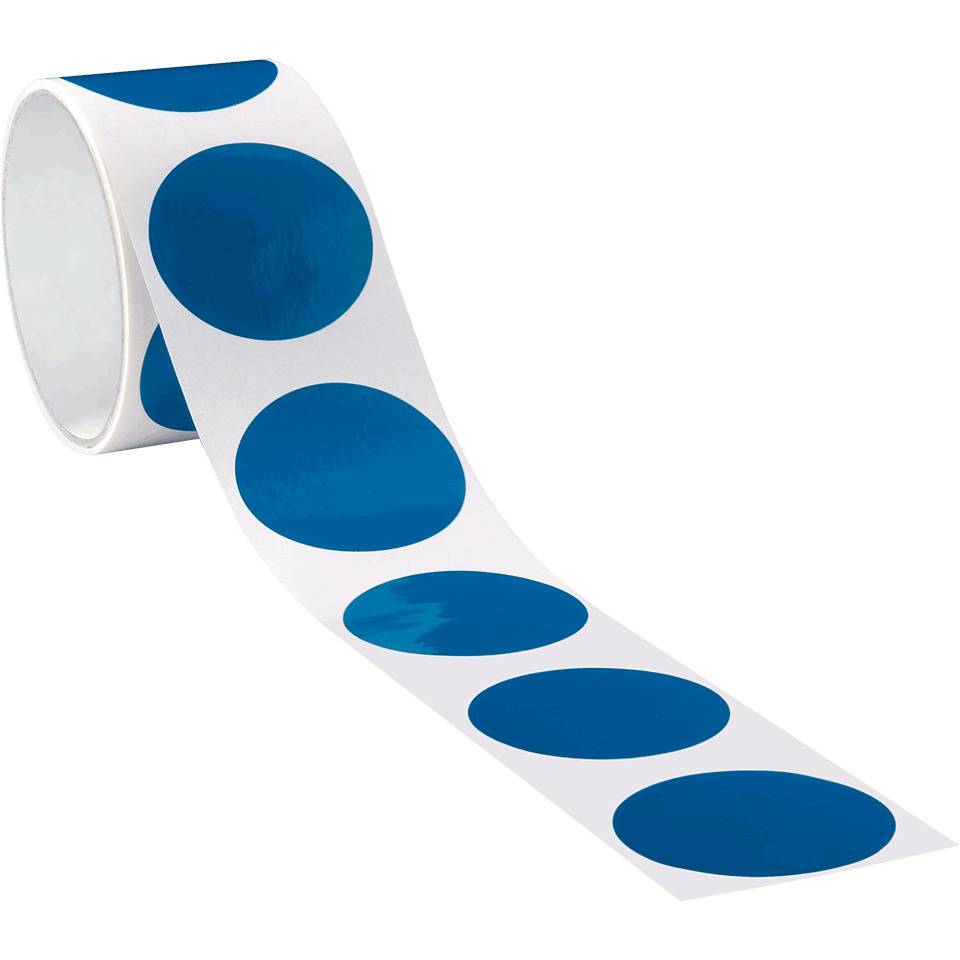 Markierungspunkt, blanko, blau, Folie, selbstklebend, Ø 75mm, 100/Rolle
