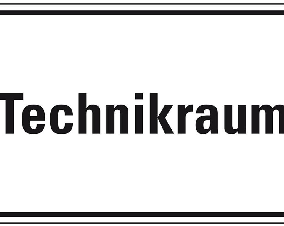 Hinweisschild Technikraum, Folie, selbstklebend, 300x200mm