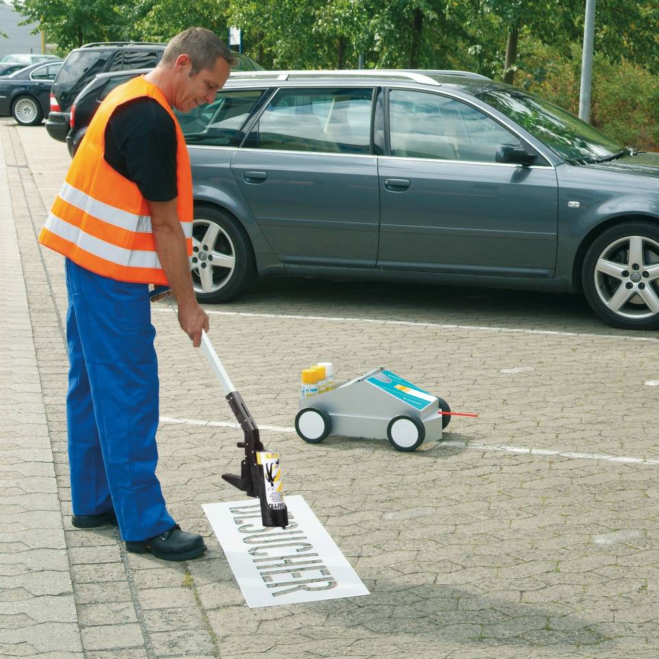 A.M.P.E.R.E. SUPER-Striper® Set Traffic Paint, inkl. 12 Dosen Traffic Paint, weiß