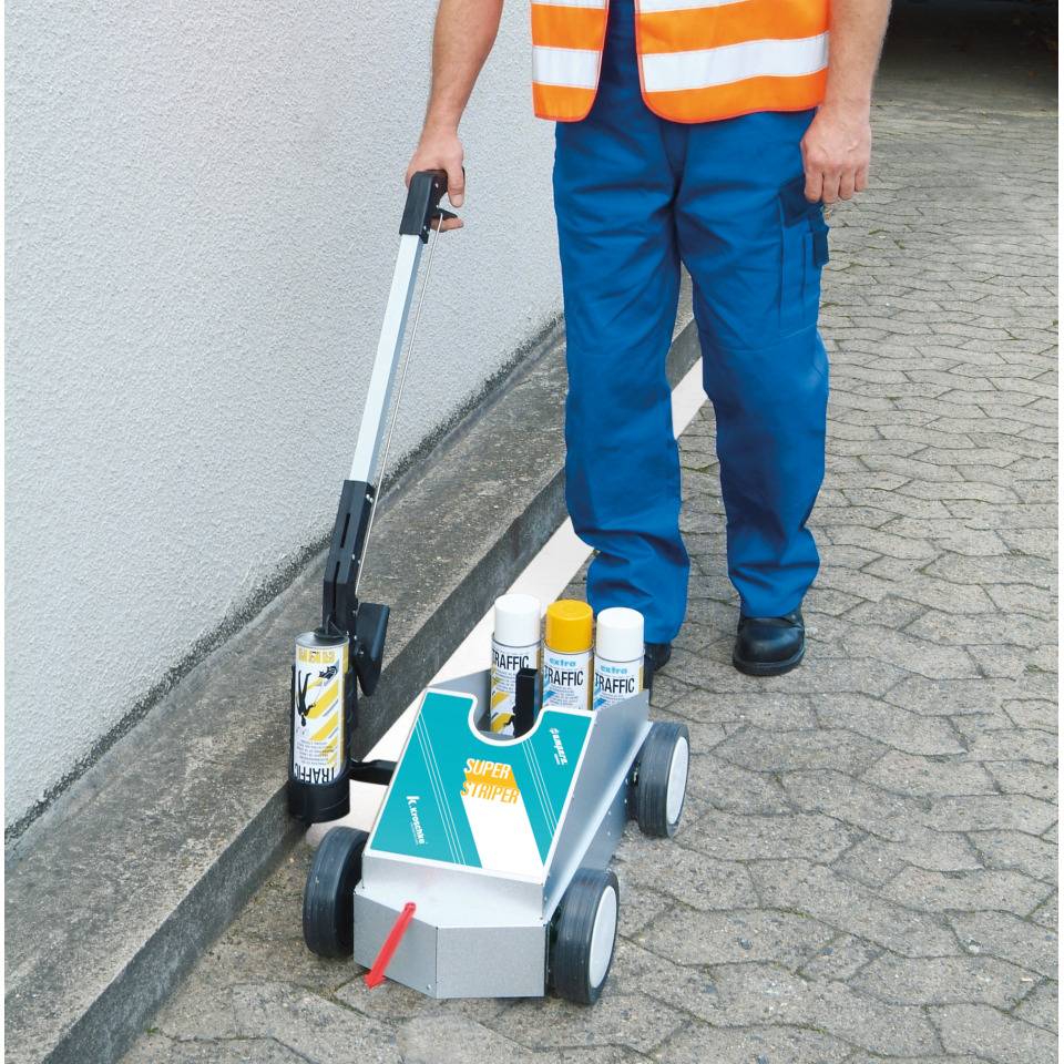 A.M.P.E.R.E. SUPER-Striper® Set Traffic Paint, inkl. 12 Dosen Traffic Paint, weiß