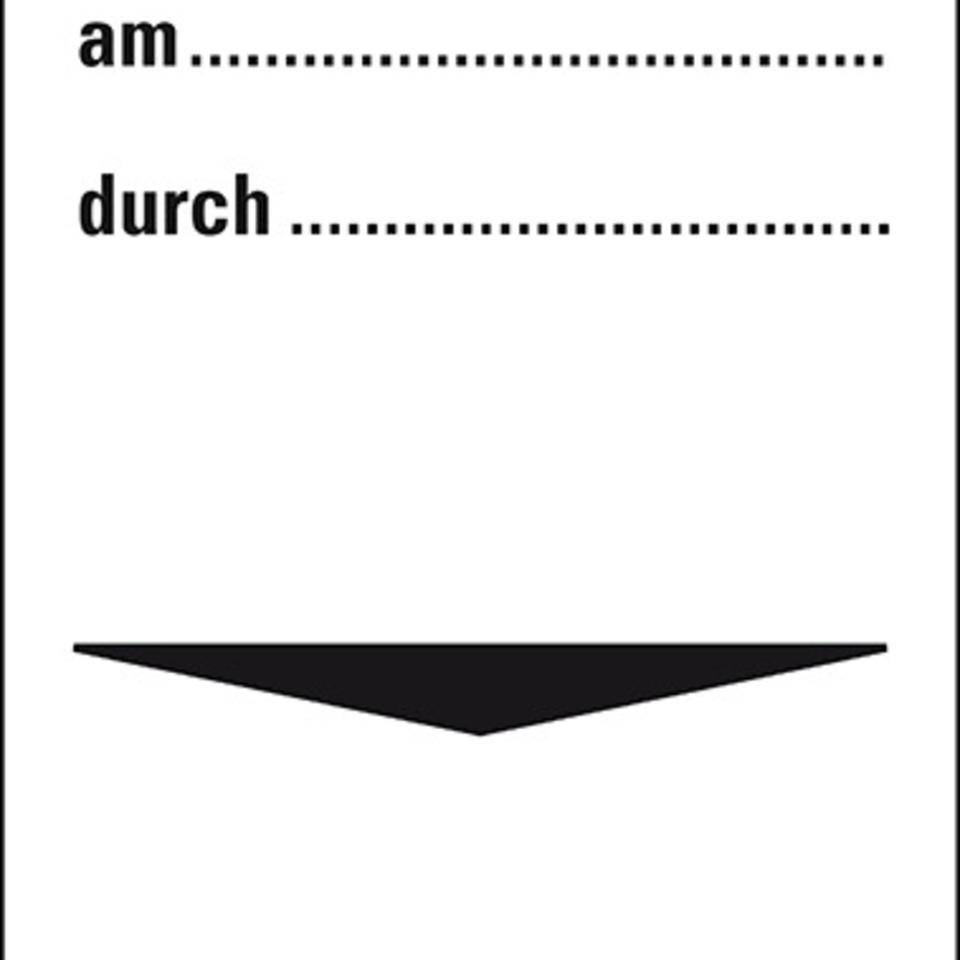Grundetikett Geprüft durch..., zum Anhängen, Kunststoff, 40x100mm, 10/VE