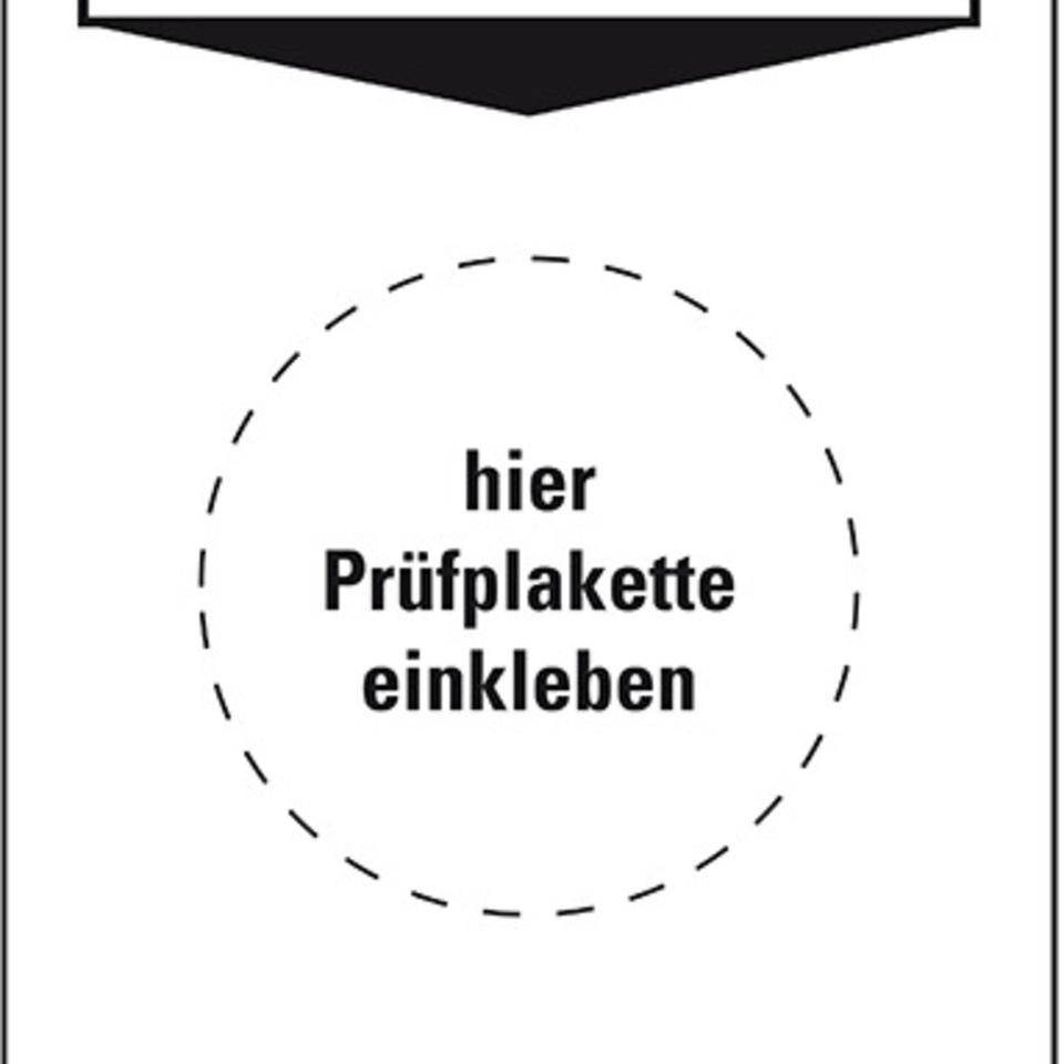Grundetikett Geprüft, gemäß , nächste Prüfung, inkl.Ø25mm Prüfi,40x100mm, 5/Bogen