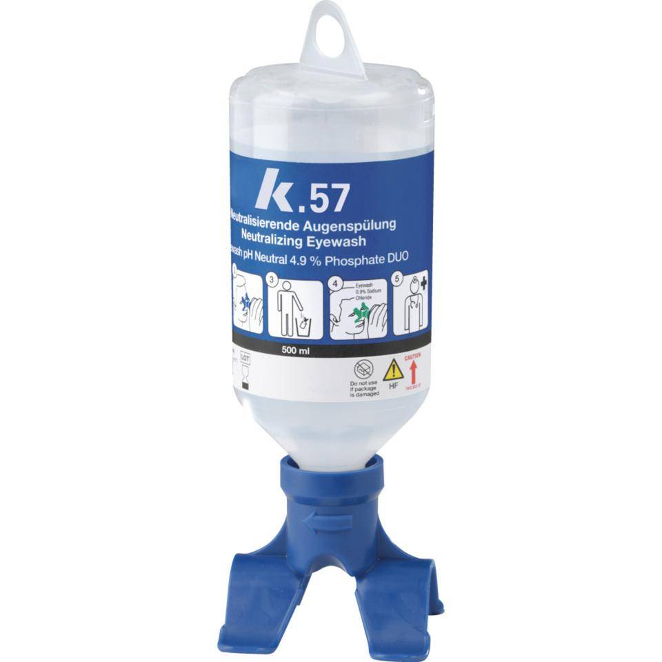 K.57 Augen-Notfallstation Wandbox Duo, mit 1x500ml, 1x1000ml Augenspüllösung