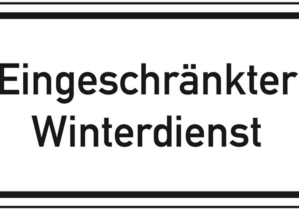Hinweisschild Eingeschränkter Winterdienst, Aluminium RA0, reflektierend, 600x330mm, DIN 67520