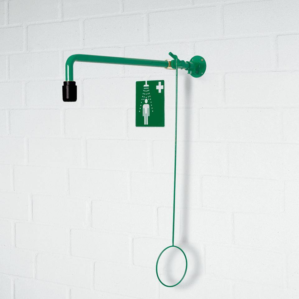 Rettungszeichen Notdusche, Folie, selbstklebend, 200x200mm, ASR A1.3, DIN EN ISO 7010 E012