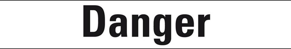 Signalwort Danger, Folie, selbstklebend, 37x15mm, 30/Bogen, GHS-Verordnung