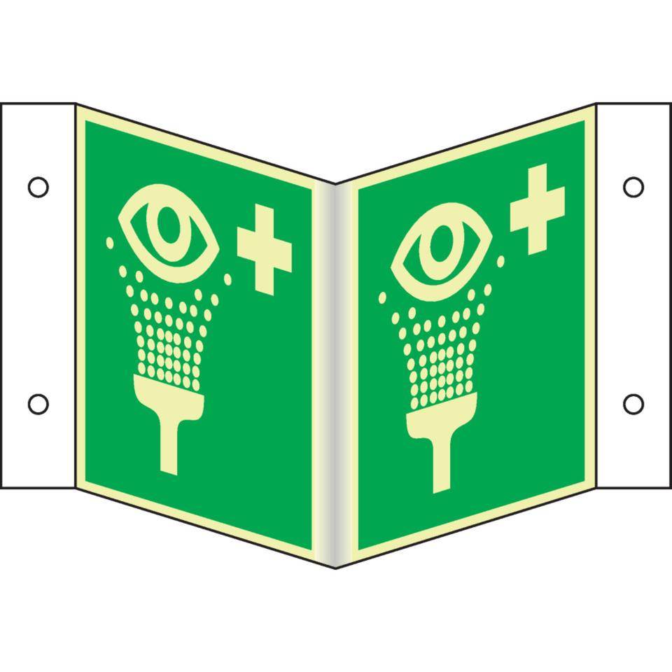 PERMALIGHT® power langnachleuchtend Nasenschild Augenspüleinrichtung, ASR/ISO, Kunststoff, 200x200mm