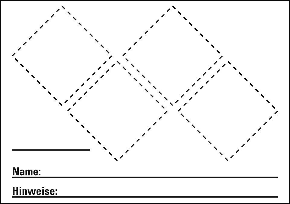 Gefahrstoffetikett zum Selbstkleben und Beschriften, für 4 Piktos, Folie, 74x52mm, 10/Bogen