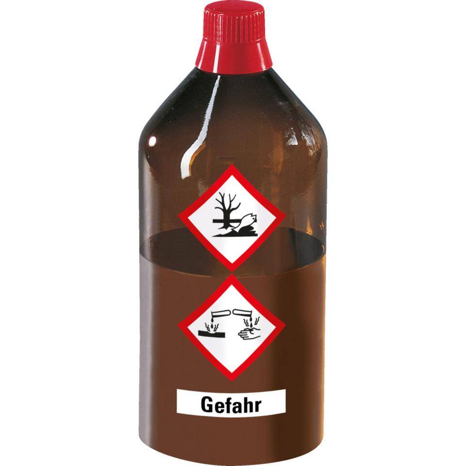 Signalwort Gefahr, Folie, selbstklebend, 74x18mm, 9/Bogen, GHS-Verordnung