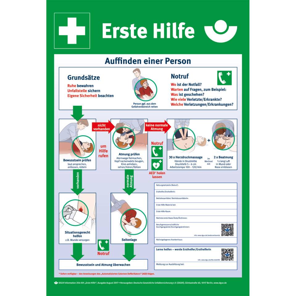 Vorteils-Set Erste-Hilfe-Koffer Junior, Aushang, Verbandblock, Rettungszeichen