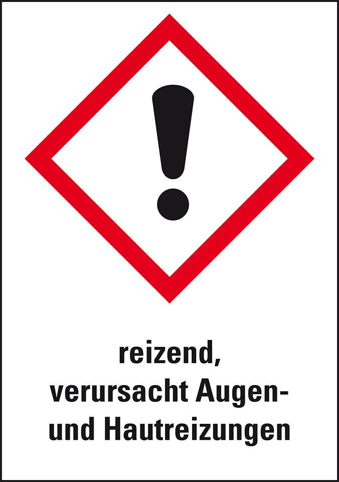 Gefahrensymbol Ausrufezeichen GHS 07, reizend, verur..., Folie, 26x37mm, 12/Bogen, GHS-Verordnung