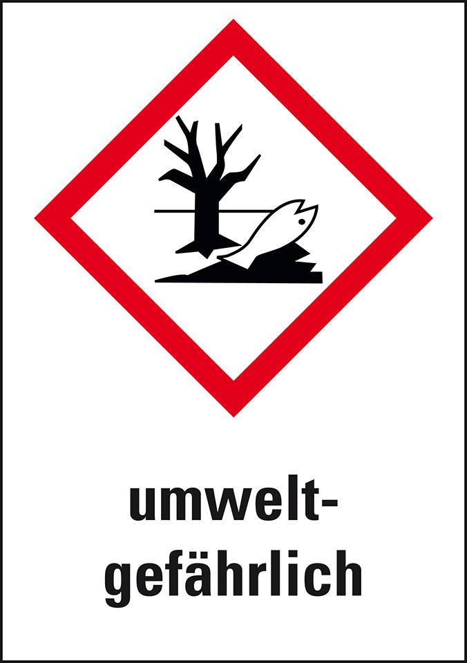 Gefahrensymbol Umwelt GHS 09, umweltgefährlich, Folie, 26x37mm, 12/Bogen, GHS-Verordnung