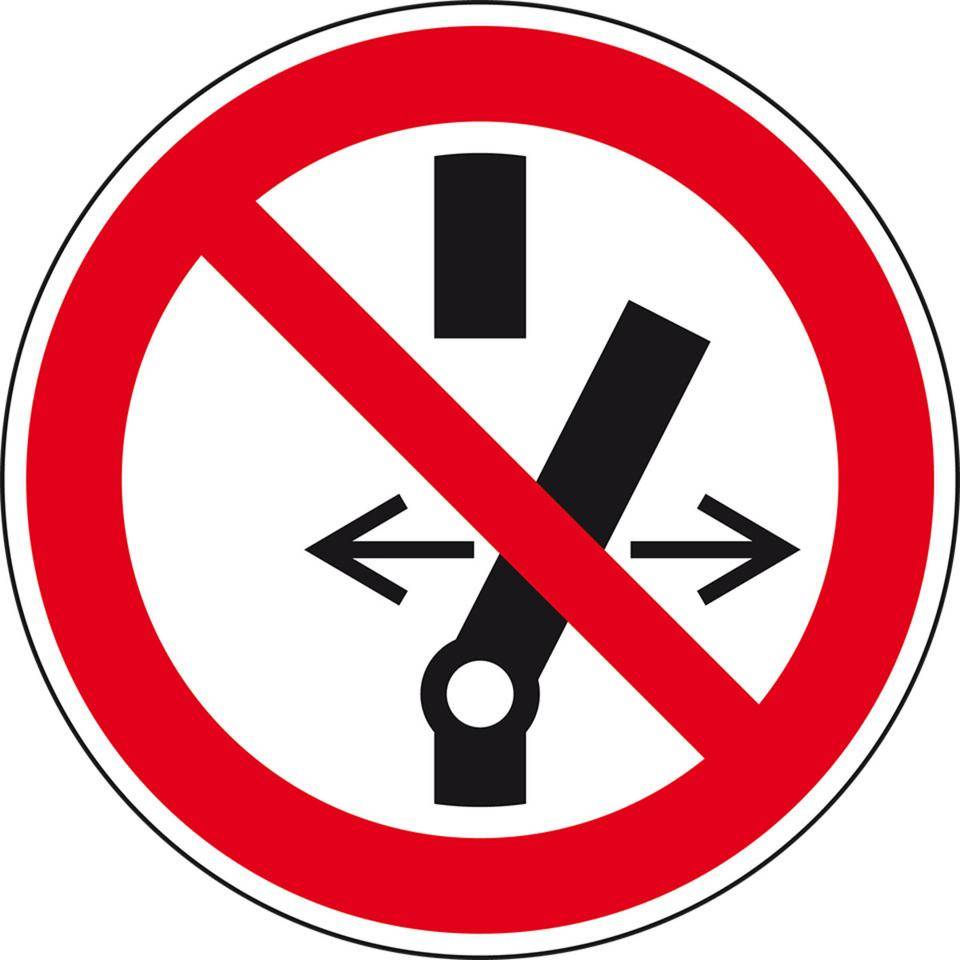 Verbotsschild Schalten verboten, Kunststoff, Ø100 mm, ASR A1.3, DIN EN ISO 7010 P031