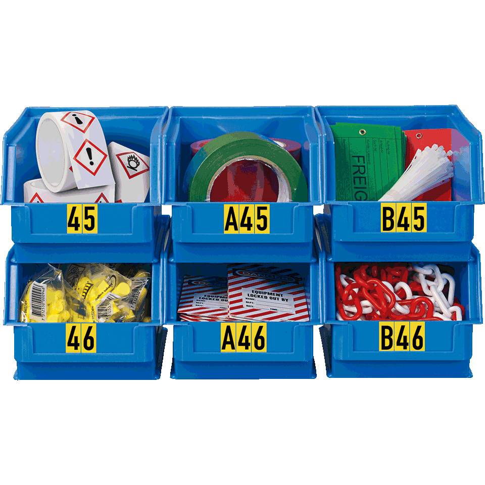 Pfeil, gelb/schwarz, Folie, Schrifthöhe 50mm, 22x57mm, 160 Stück/VE