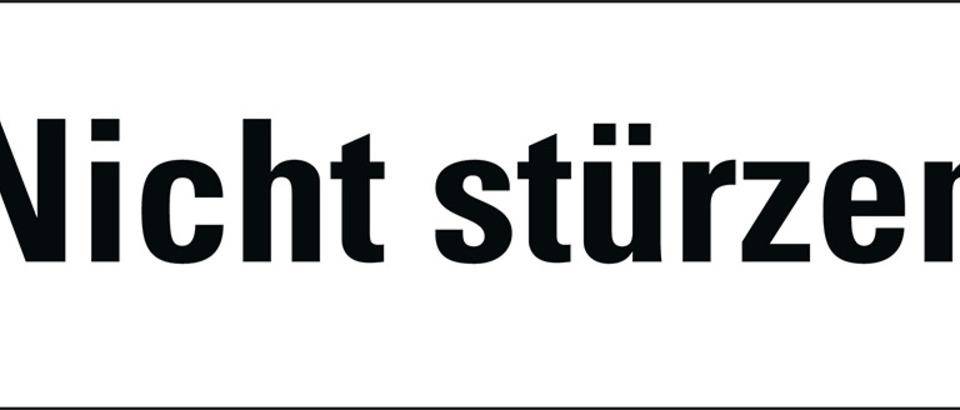 Hinweisetikett Nicht stürzen, weiß, Haftpapier, permanent, 170x60mm, 250 /Rolle