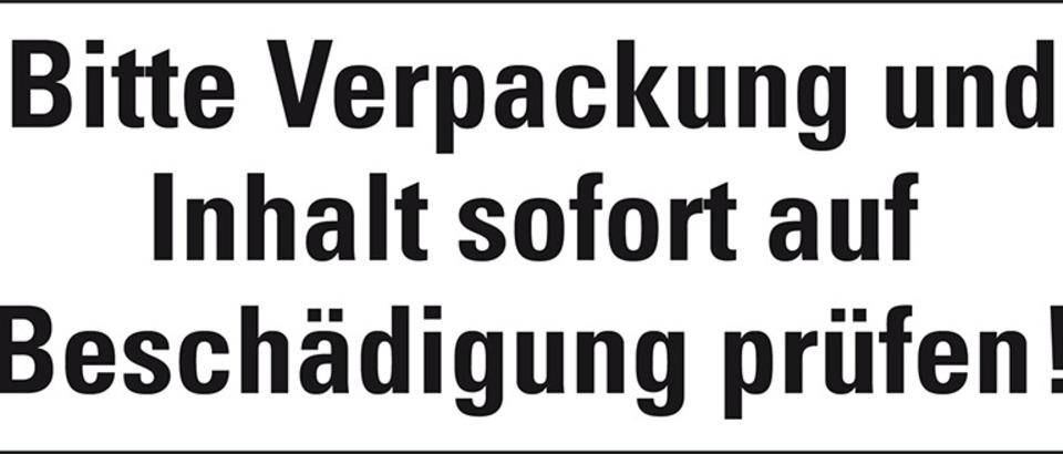 Hinweisetikett Verpackung und Inhalt...prüfen, weiß, Haftpapier,permanent, 147x50mm, 250/Rolle