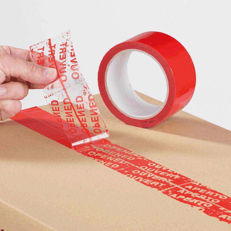 Security Tape, fälschungssicher, rot, Polypropylen, 50m/Rolle