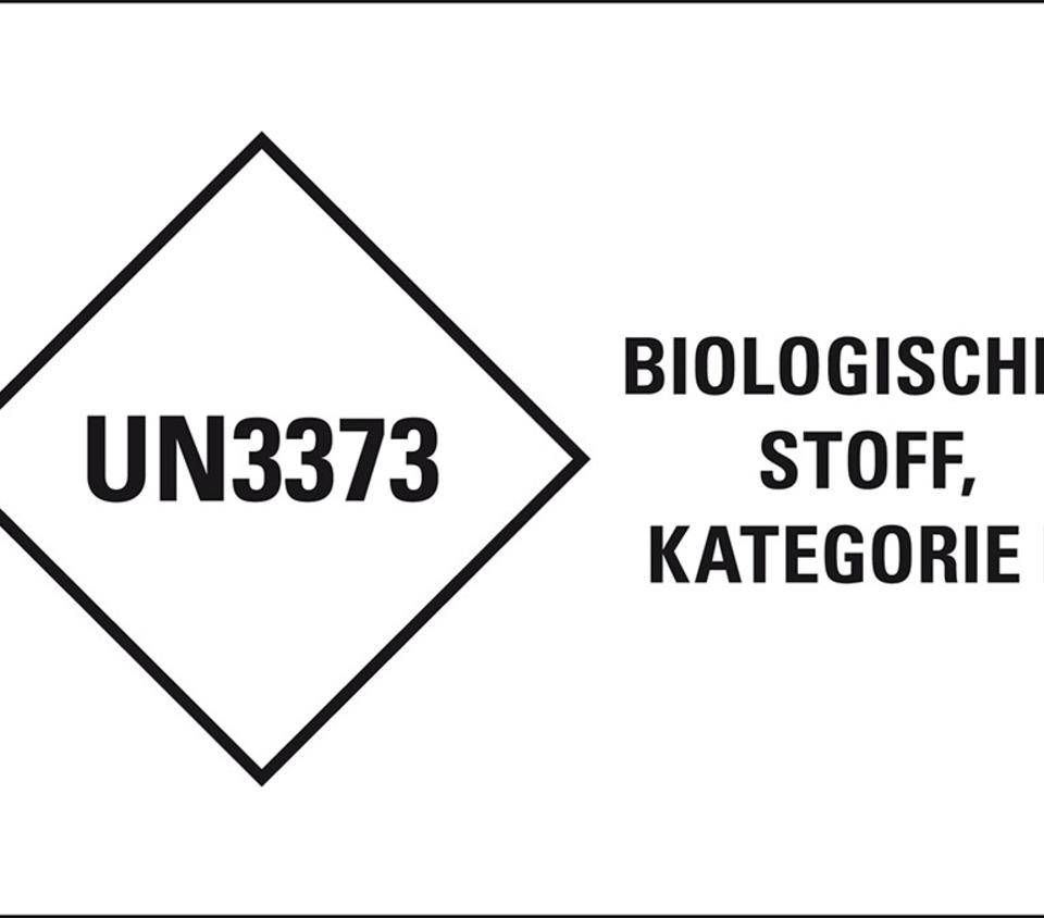Vepackungskennzeichen Ansteckungsgefährliche Stoffe, UN 3373, Folie, selbstklebend, 210x148mm, GGVSEB, ADR
