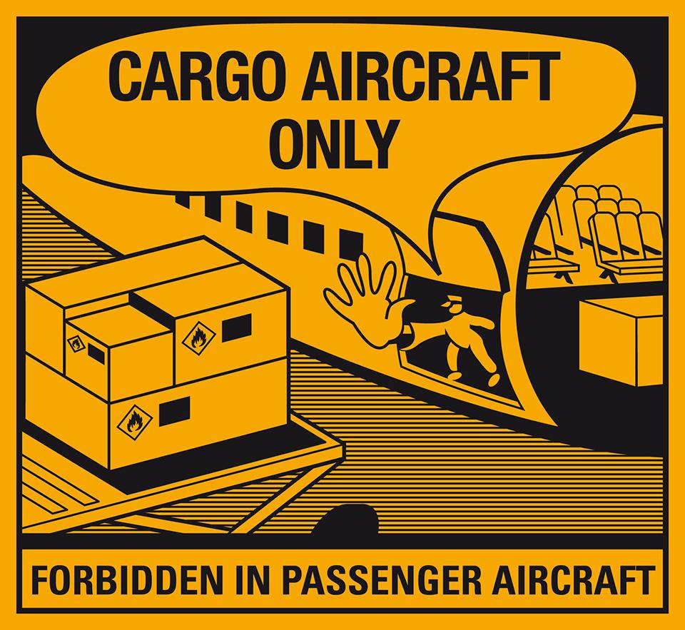 Verpackungsetikett Cargo Aircraft only, Haftpapier, permanent, 125x115mm, 1000/Rolle